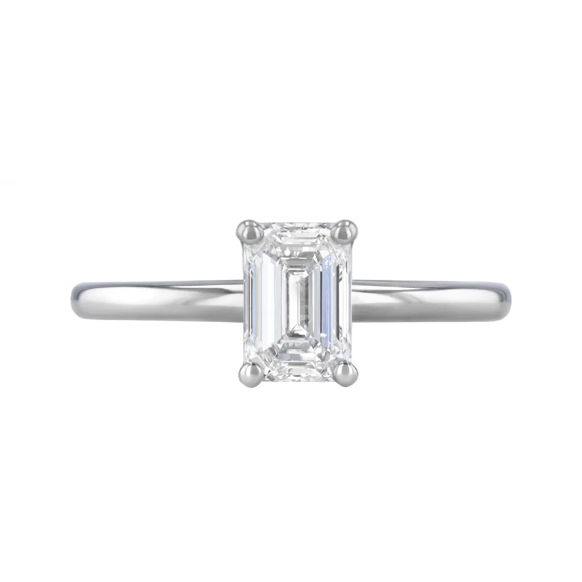 0-25ct Sofia Emerald Cut Diamond Solitaire Engagement Ring | Platinum