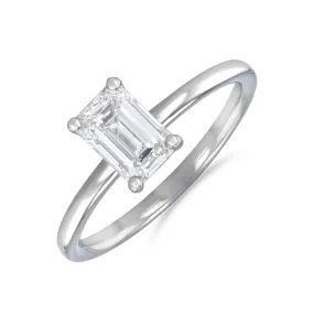 0-25ct Sofia Emerald Cut Diamond Solitaire Engagement Ring | Platinum