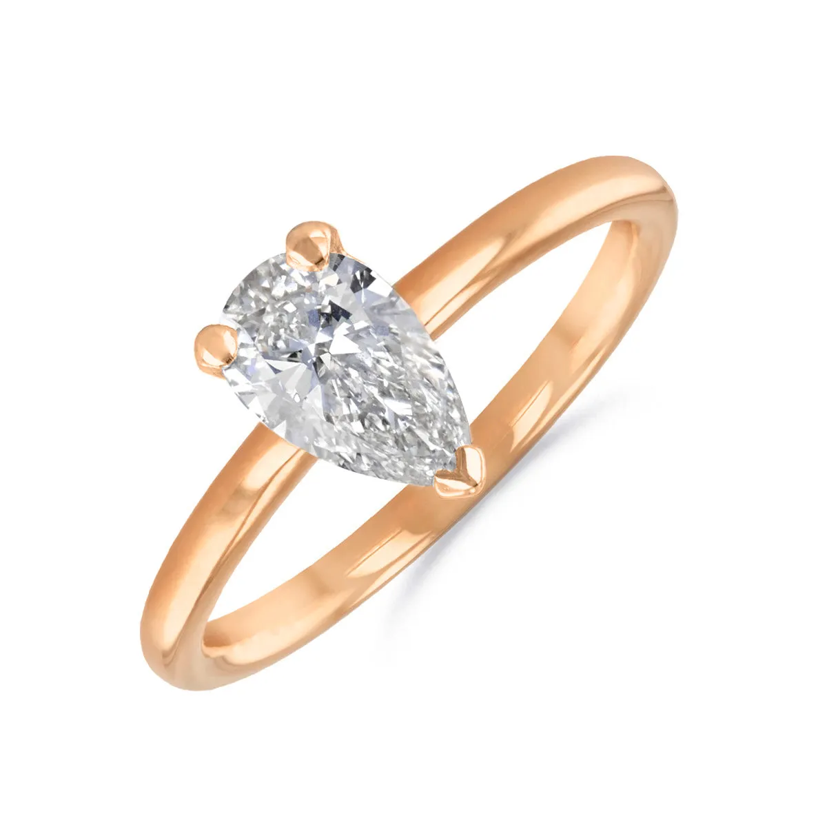 0-25ct Sofia Pear Cut Diamond Solitaire Engagement Ring | 18ct Rose Gold