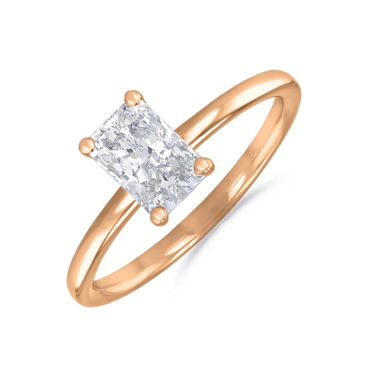 0-35ct Sofia Radiant Cut Diamond Solitaire Engagement Ring | 18ct Rose Gold