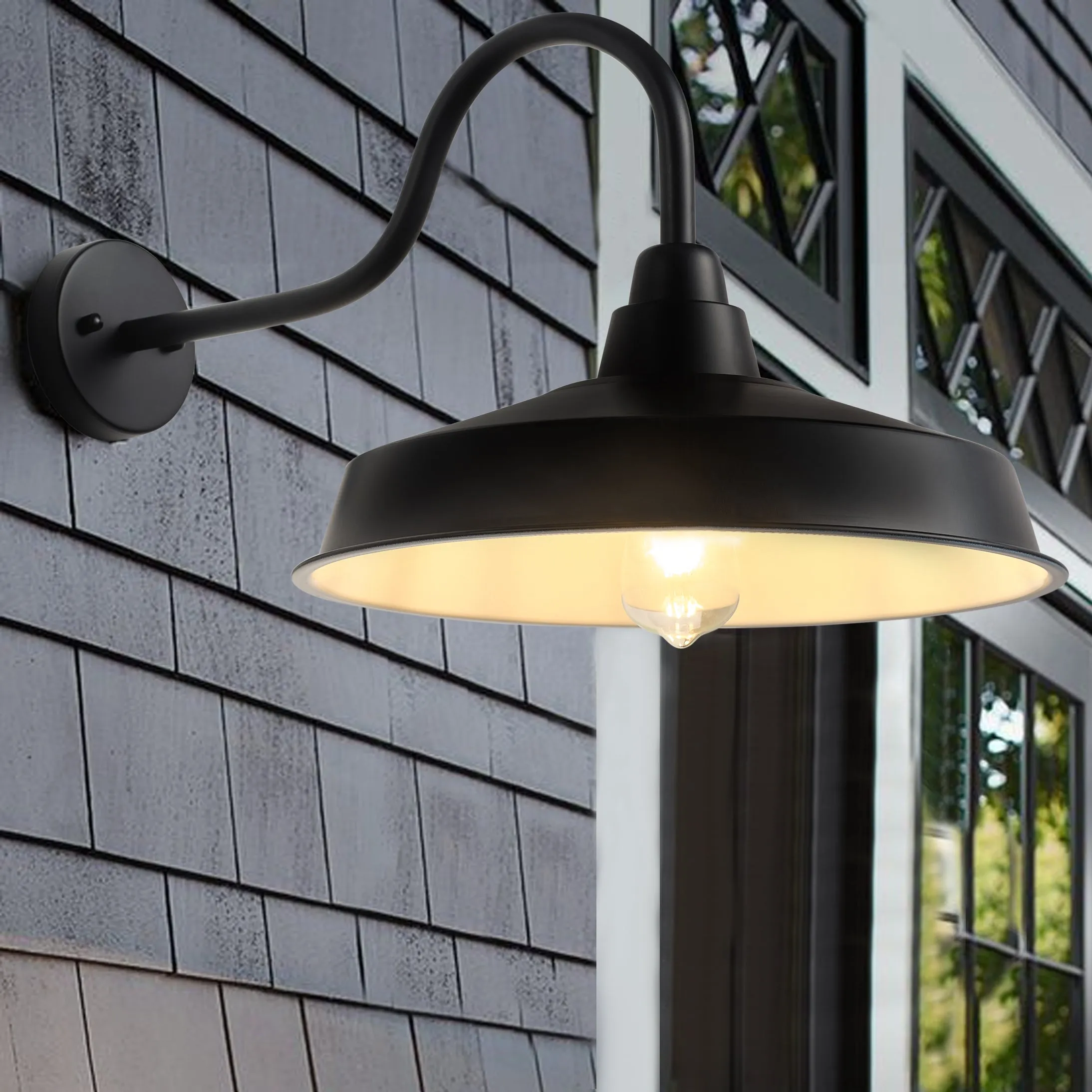 1-Light Metal Disc-Shaped Wall Sconces Outdoor Lights