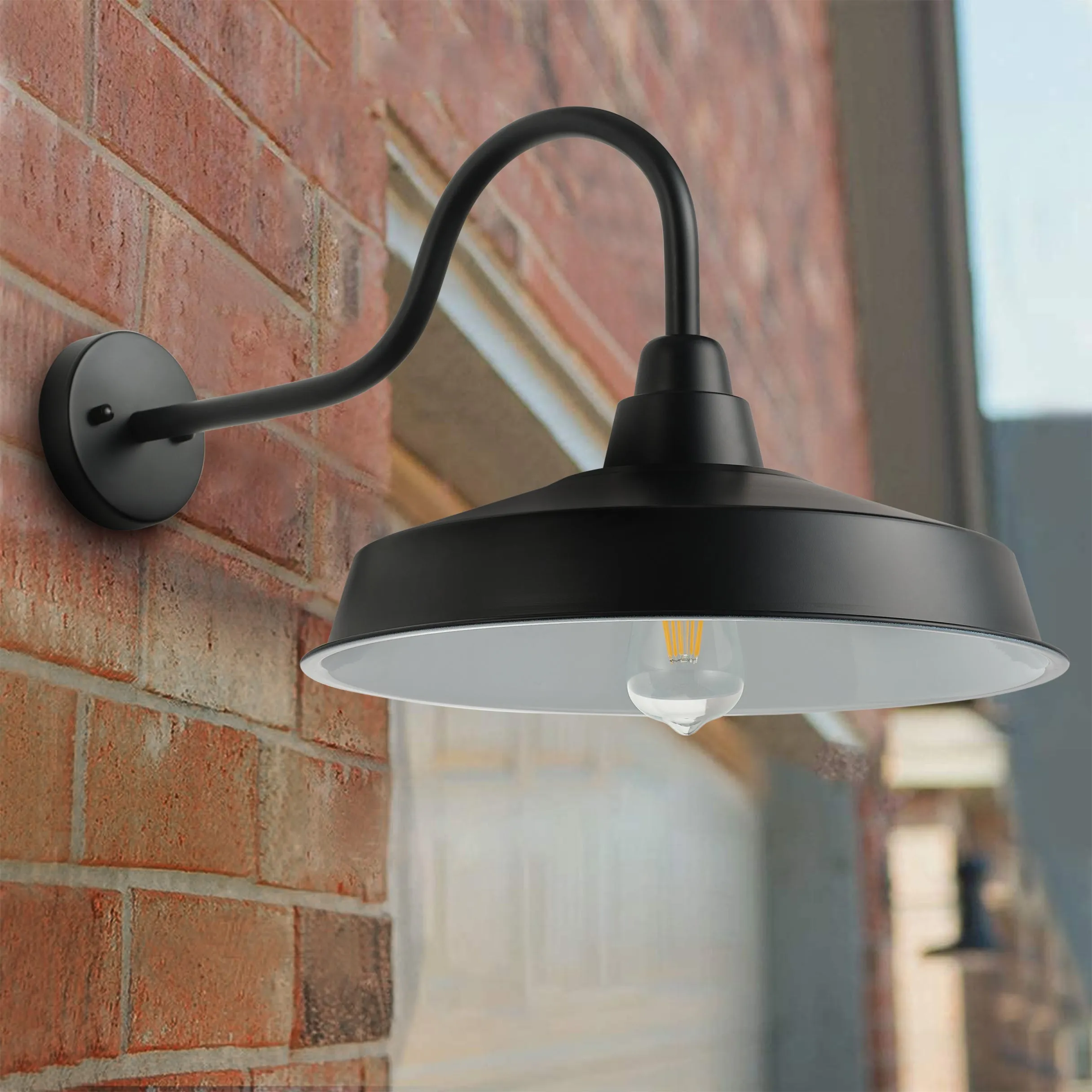 1-Light Metal Disc-Shaped Wall Sconces Outdoor Lights