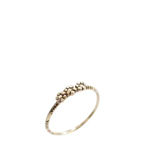 10K Gold Triple Flower Ring