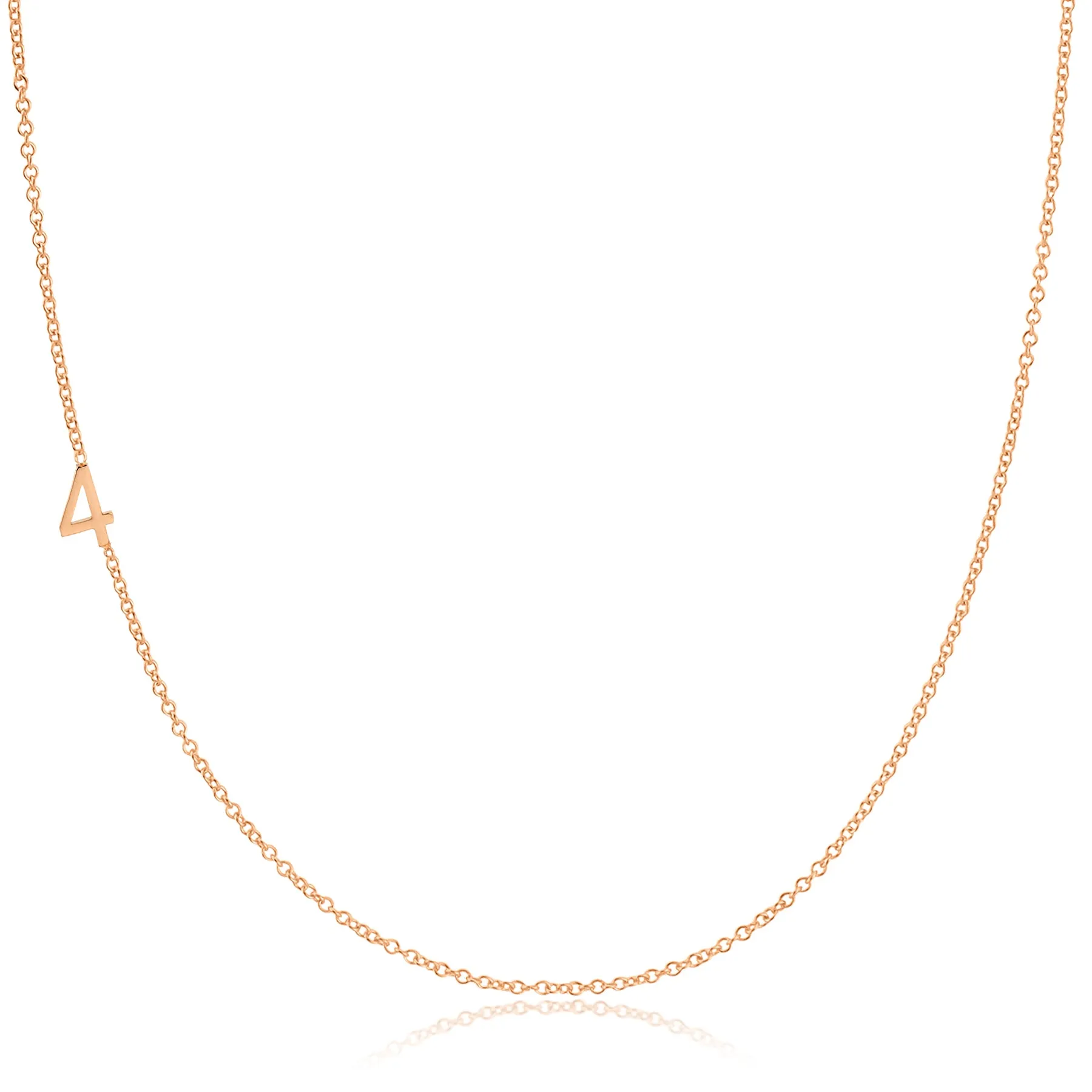 14K GOLD ASYMMETRICAL NUMBER NECKLACE - 4