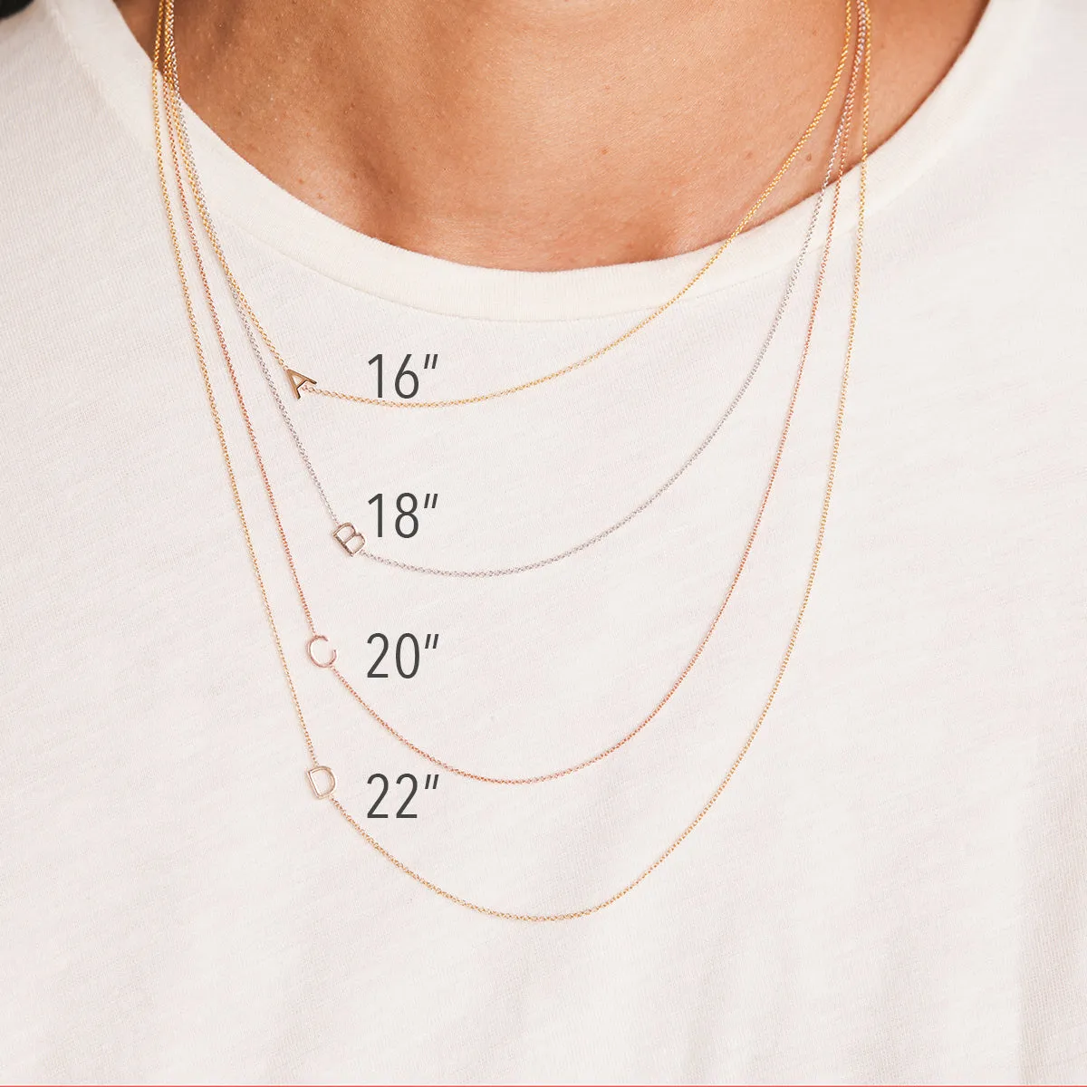 14K GOLD ASYMMETRICAL NUMBER NECKLACE - 4