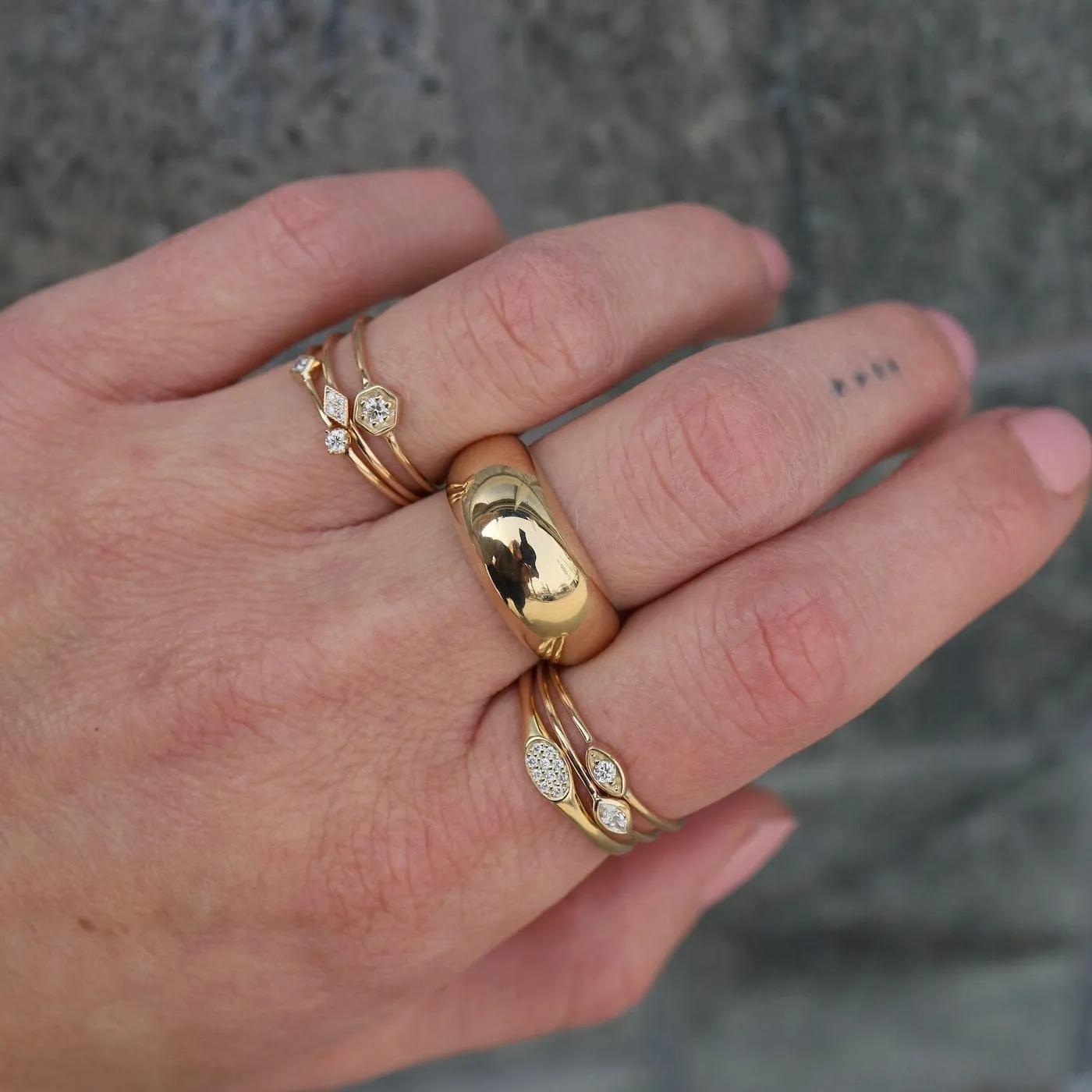 14k Gold Medium Aura Ring