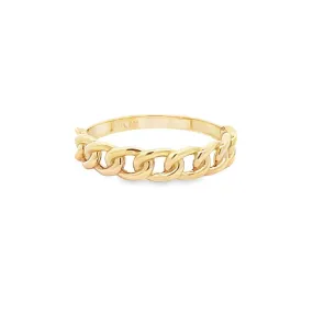 14K Yellow Gold Chain Link Stackable Ring