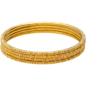 22K Gold Thin Indian Bangle Set of 4