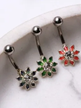 316L Stainless Steel Flower Navel Ring