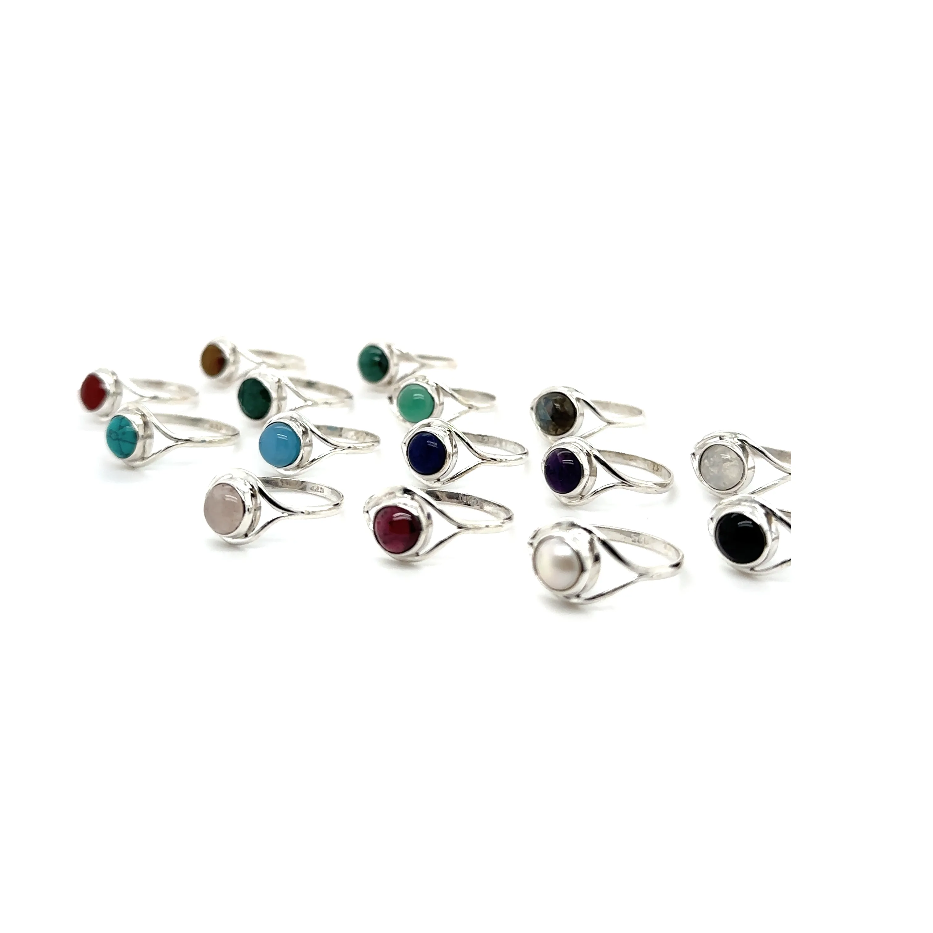 Abstract Stone Eye Rings