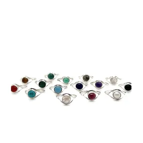 Abstract Stone Eye Rings