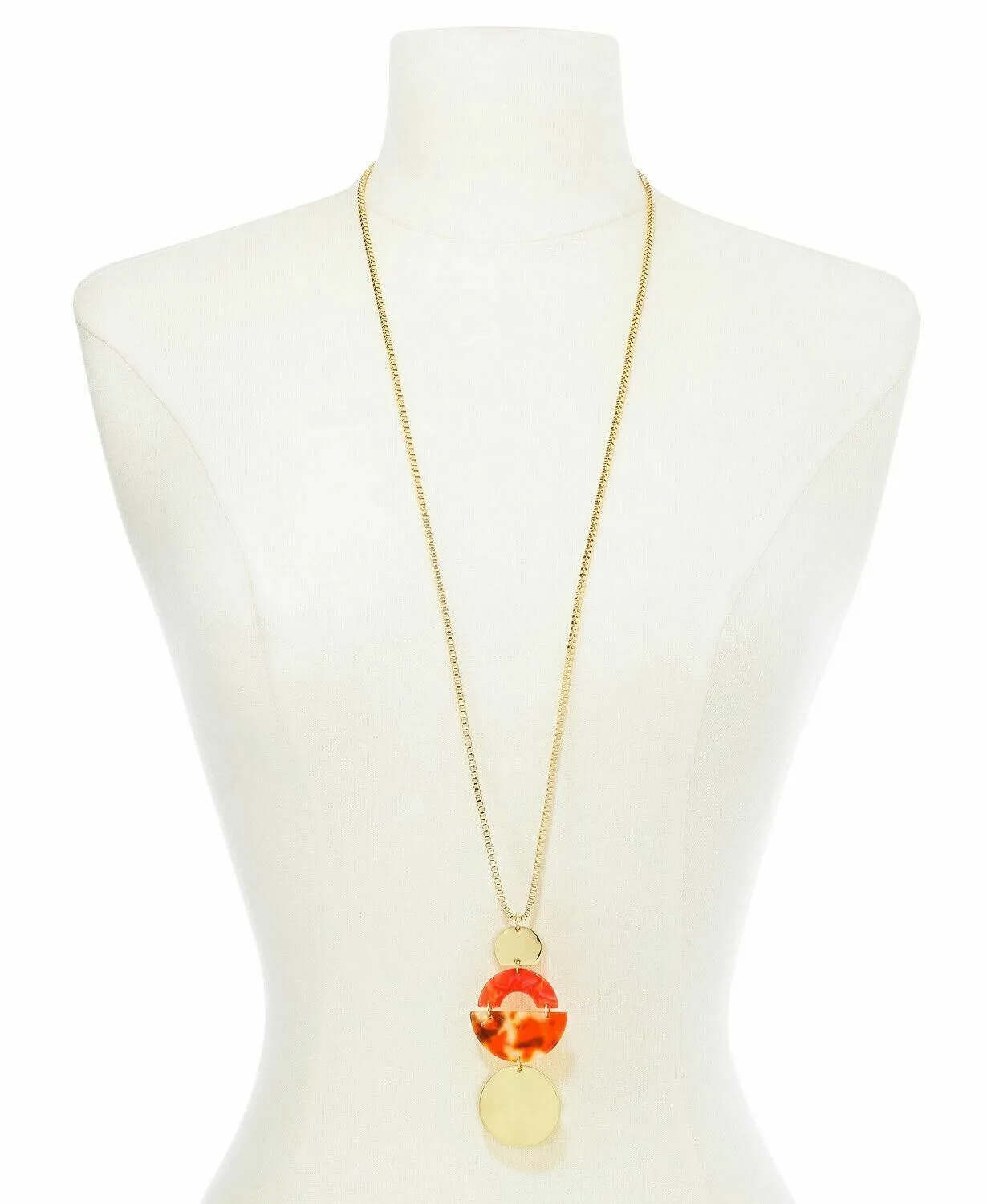 Alfani Tortoise-Look Geometric, 36in Pendant Necklace