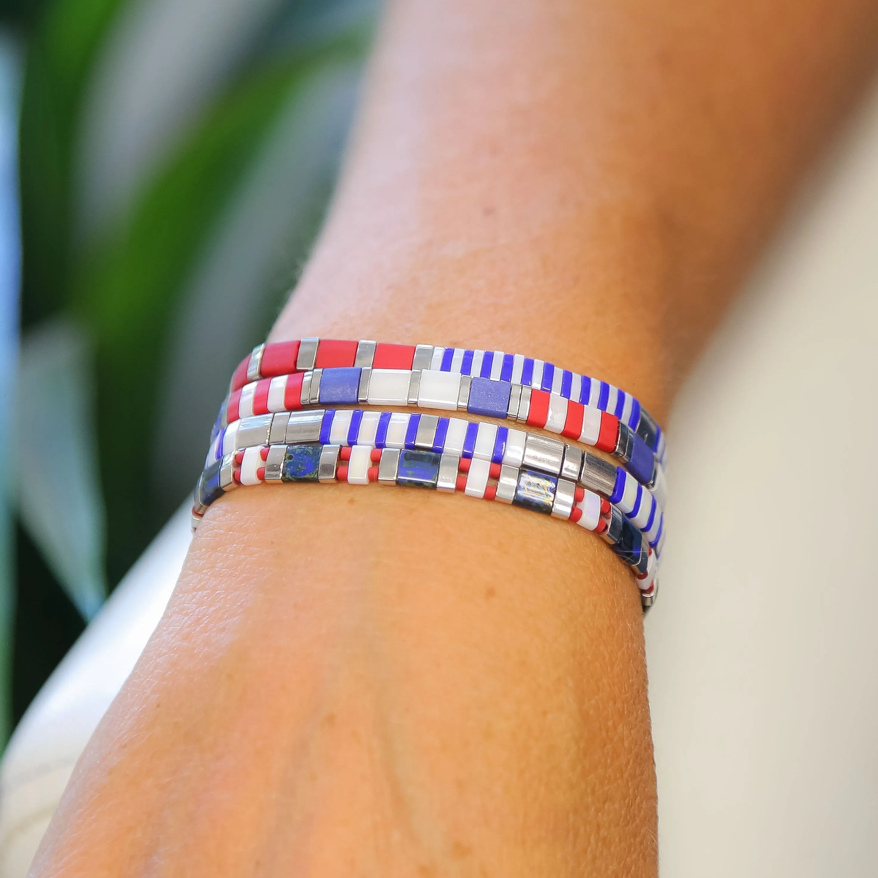 AMERICANA - Tila Bead Bracelet Stack