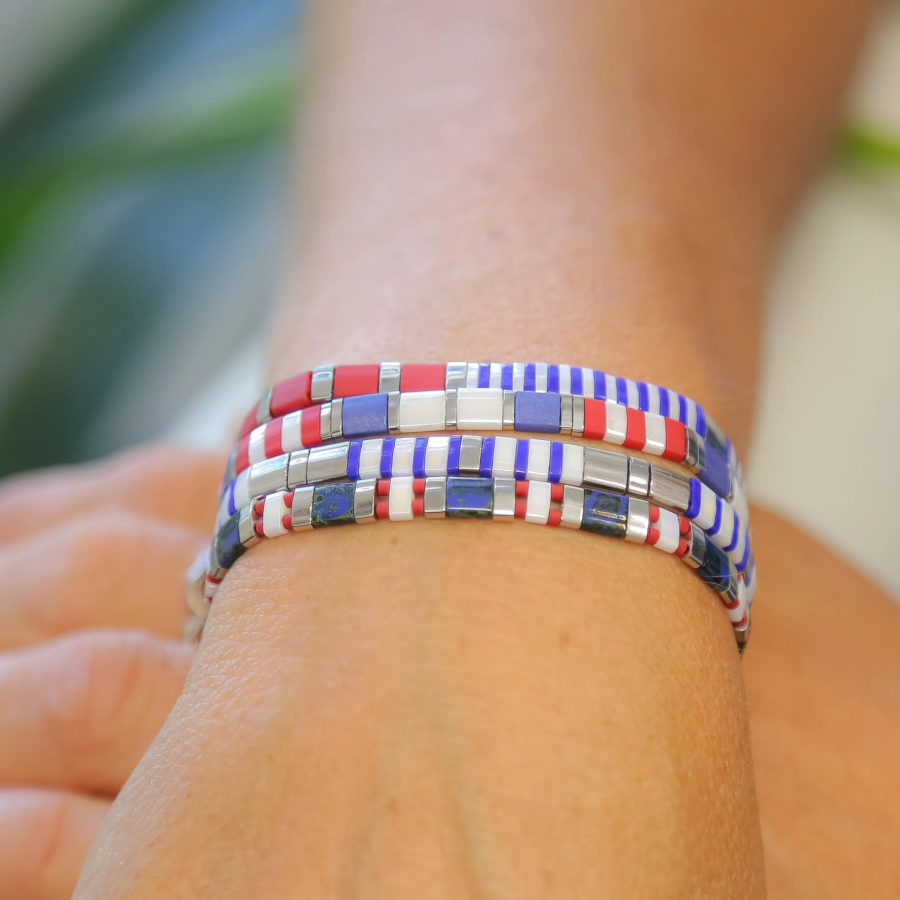 AMERICANA - Tila Bead Bracelet Stack