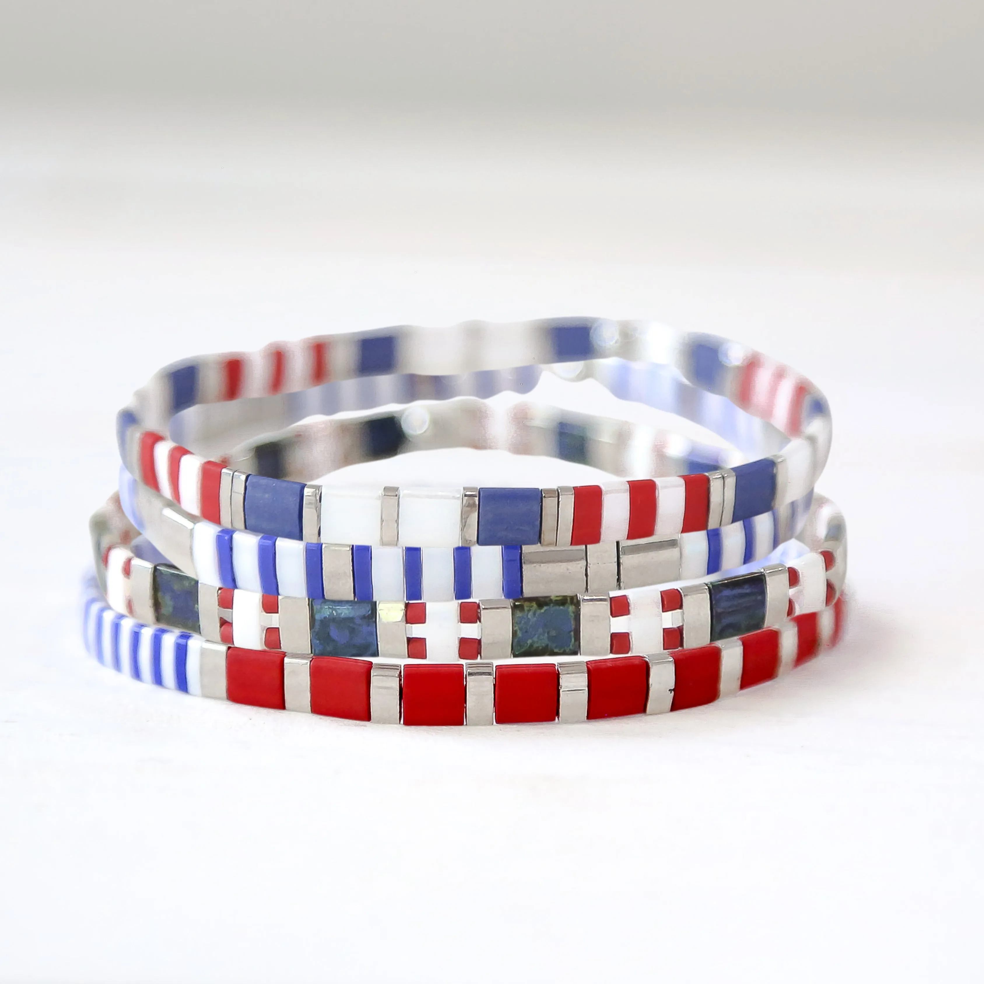 AMERICANA - Tila Bead Bracelet Stack