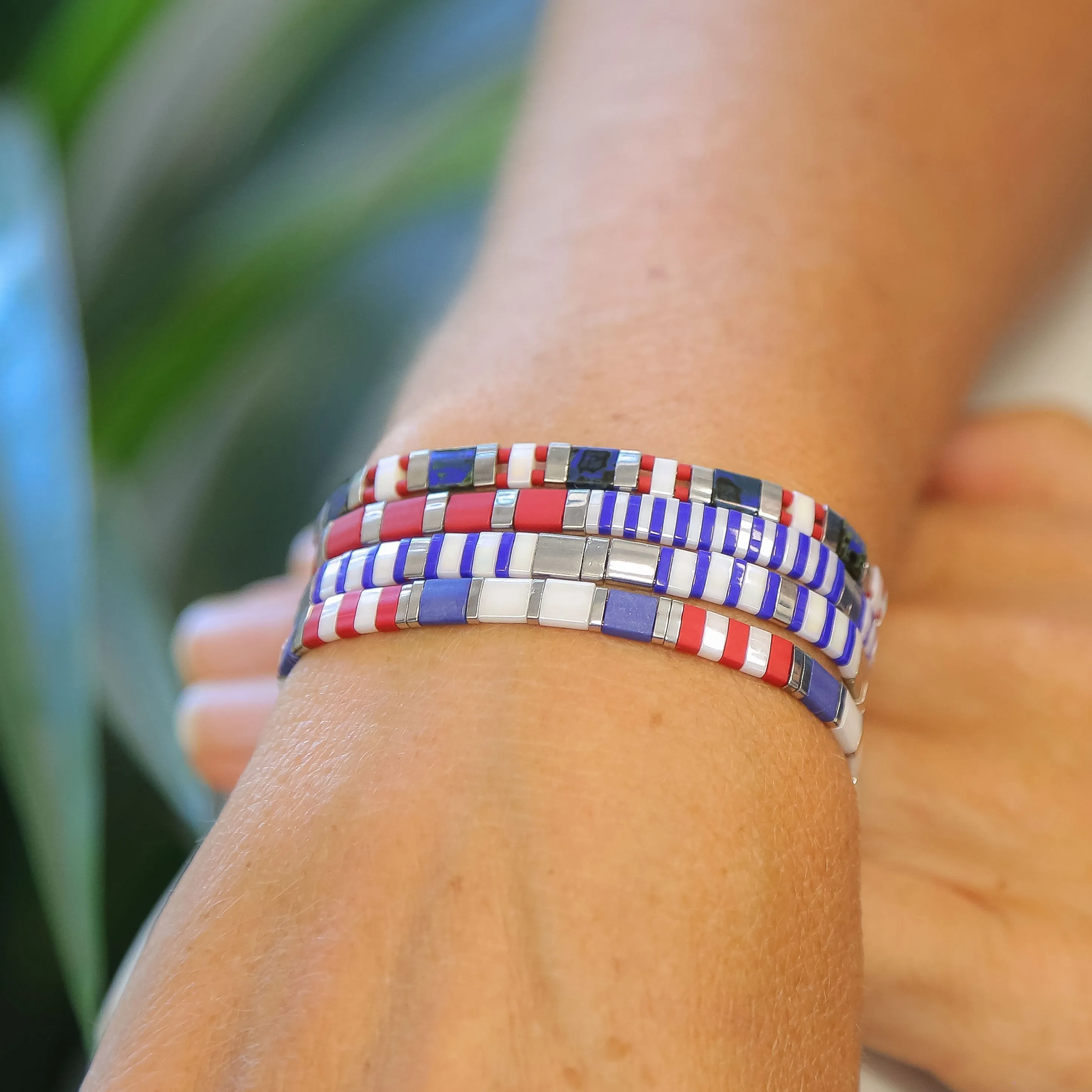 AMERICANA - Tila Bead Bracelet Stack