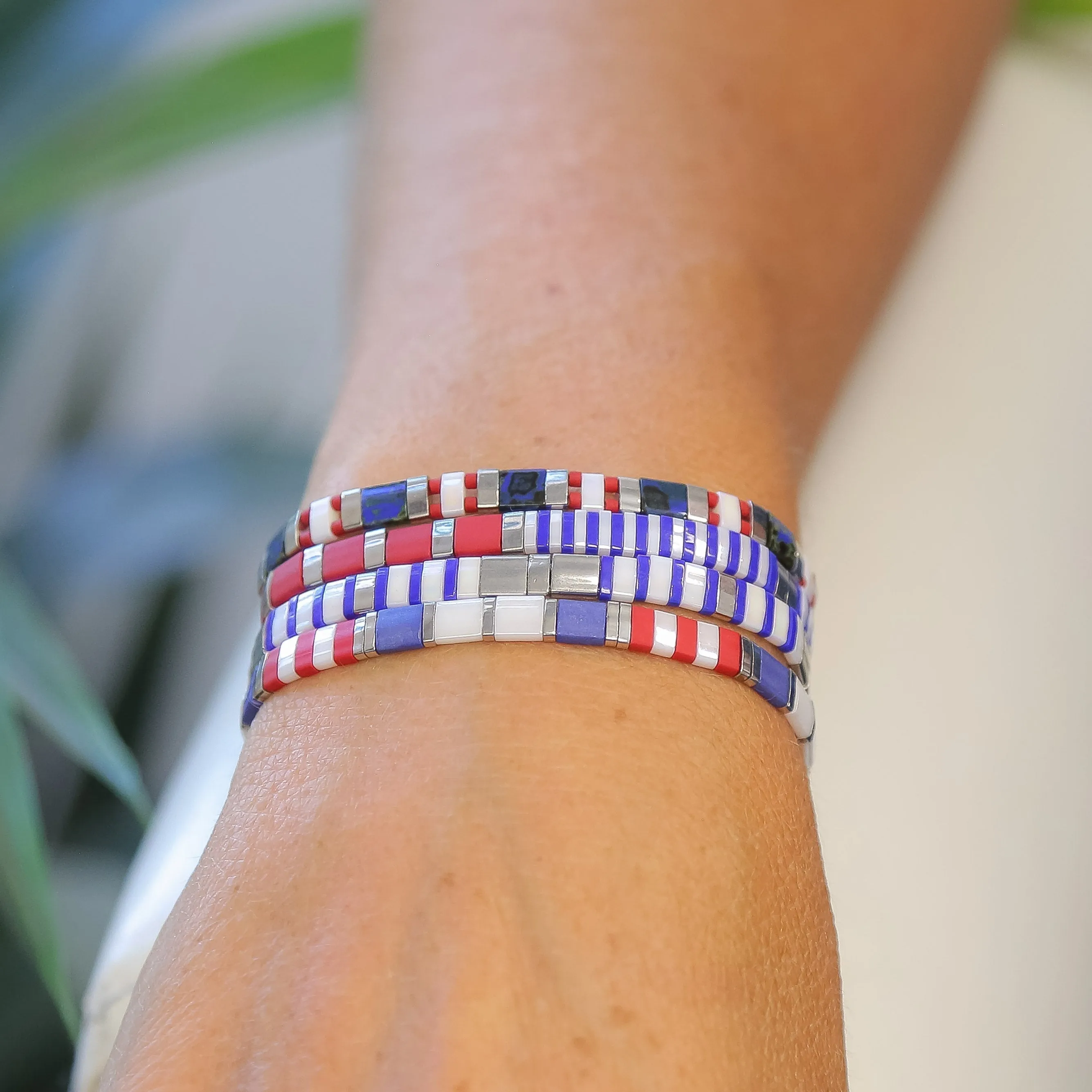 AMERICANA - Tila Bead Bracelet Stack