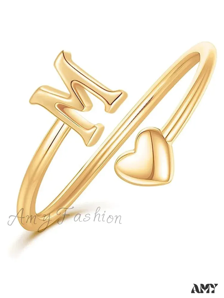 Amy Fashion - 1pc Minimalist Style Heart Shaped Glittery Ring