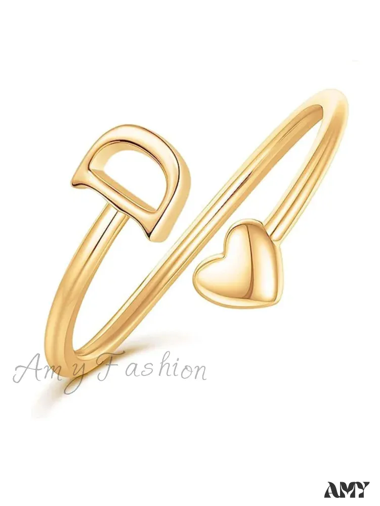 Amy Fashion - 1pc Minimalist Style Heart Shaped Glittery Ring