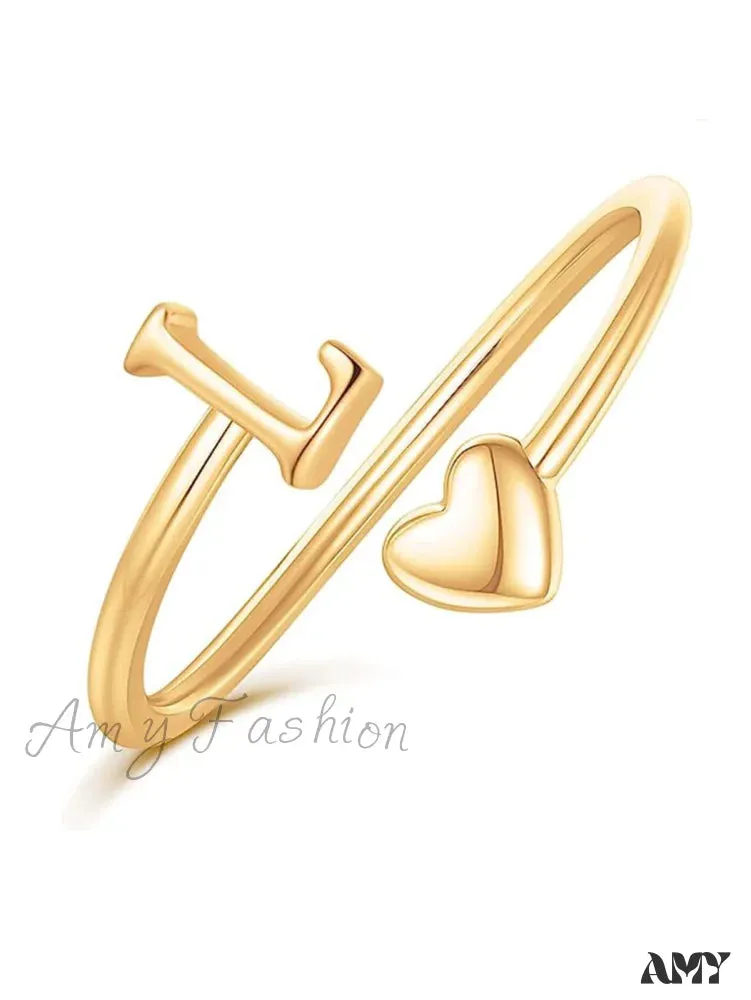 Amy Fashion - 1pc Minimalist Style Heart Shaped Glittery Ring