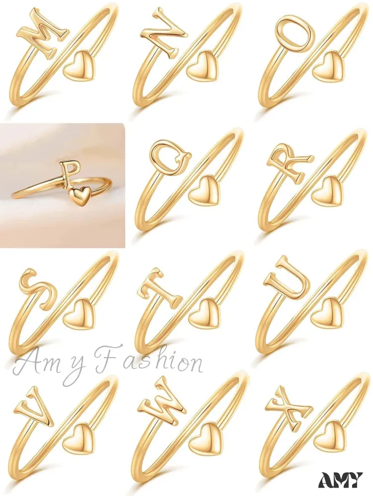 Amy Fashion - 1pc Minimalist Style Heart Shaped Glittery Ring