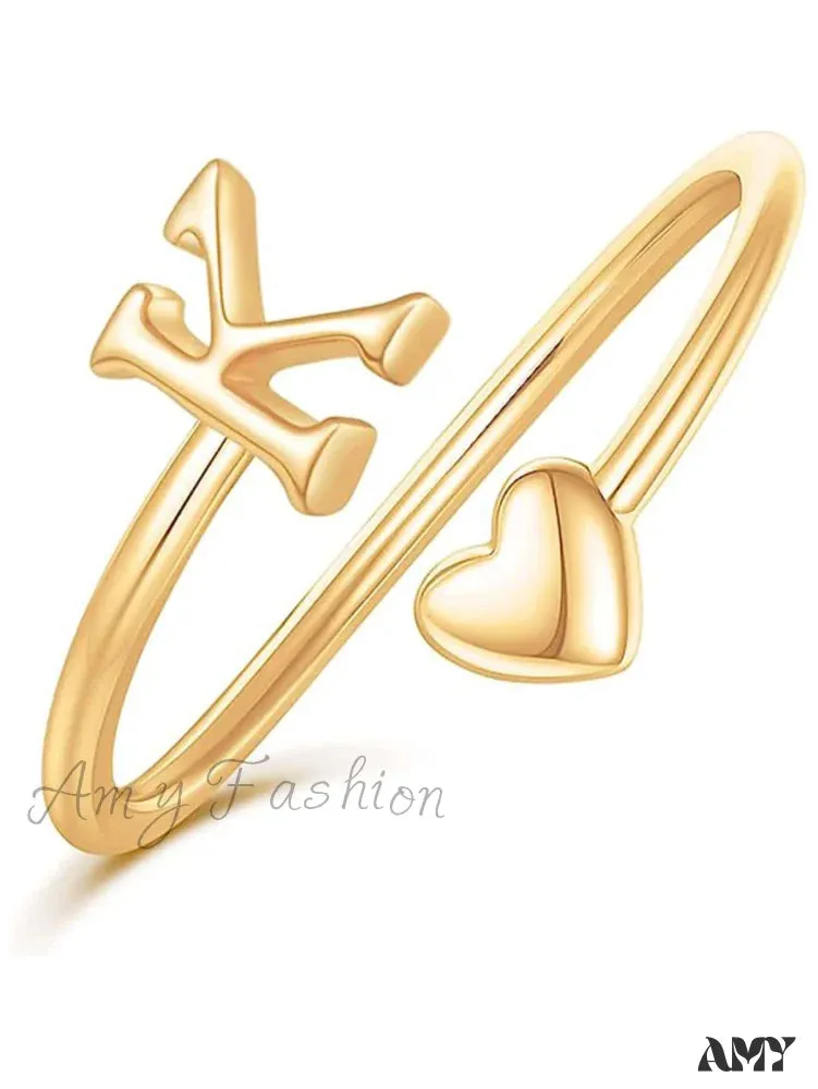 Amy Fashion - 1pc Minimalist Style Heart Shaped Glittery Ring