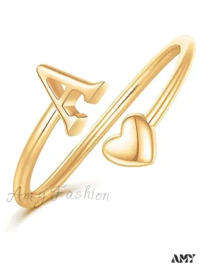 Amy Fashion - 1pc Minimalist Style Heart Shaped Glittery Ring