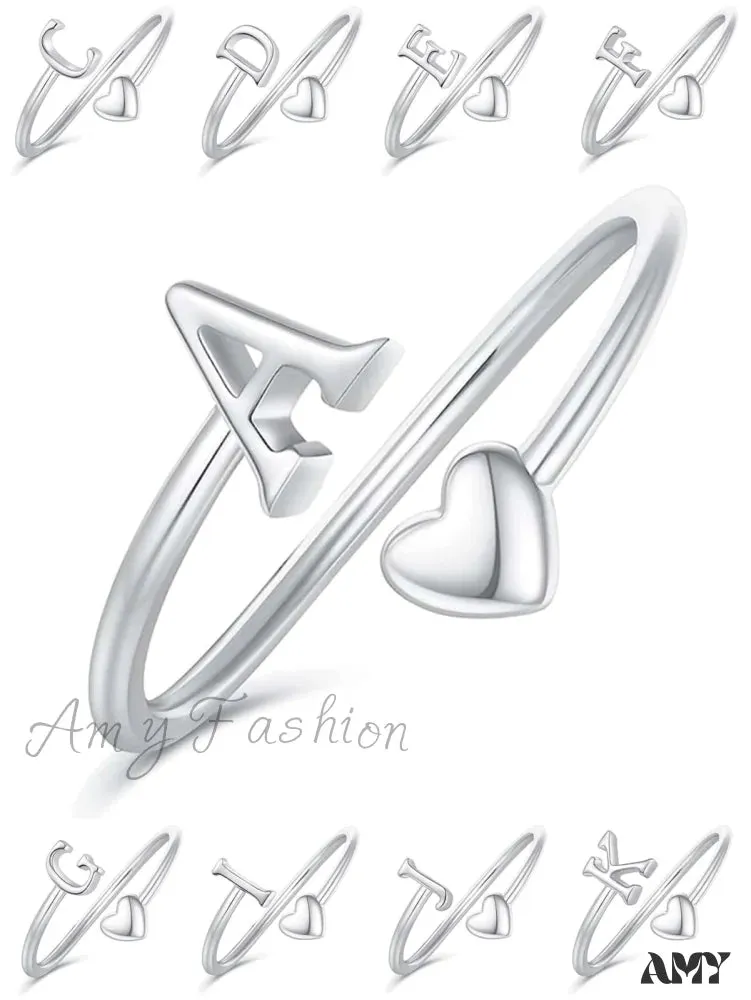 Amy Fashion - 1pc Minimalist Style Heart Shaped Glittery Ring