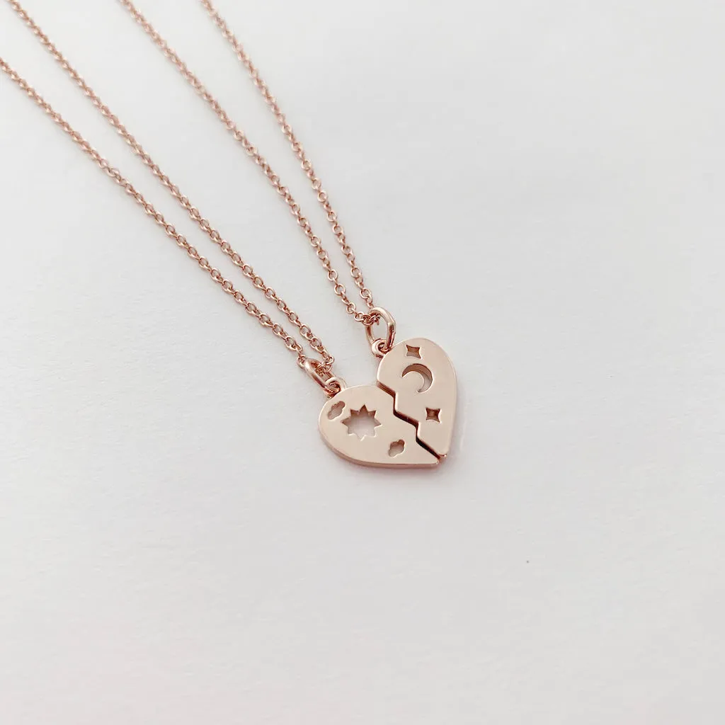 BFF Heart Set Necklace Duo