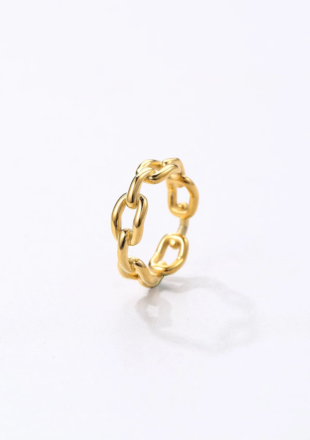 Cable Chain Ring Gold