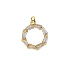 Clear Zircon Circle Charm For Charm Necklace & Bracelet