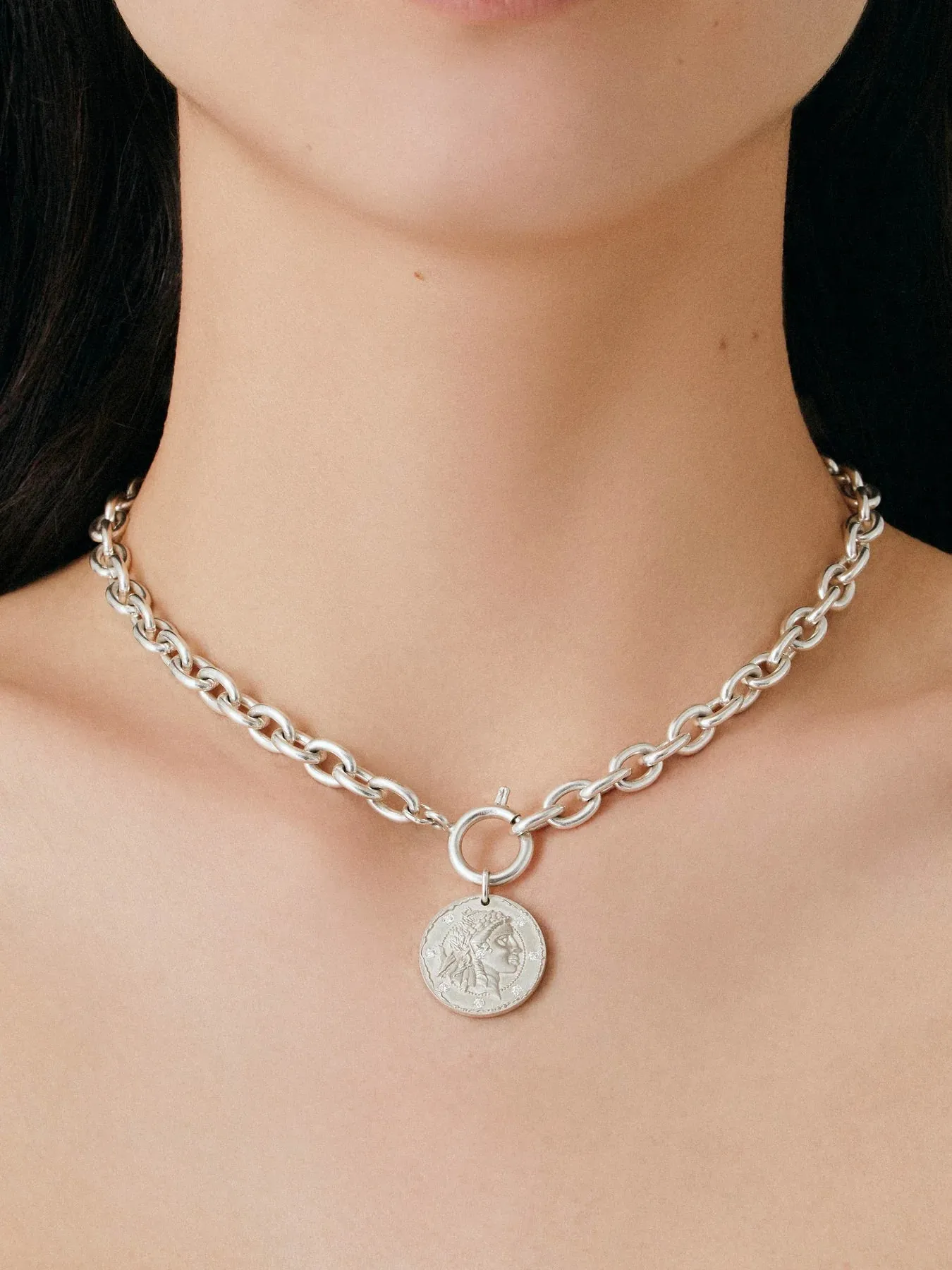 Coins chain necklace S