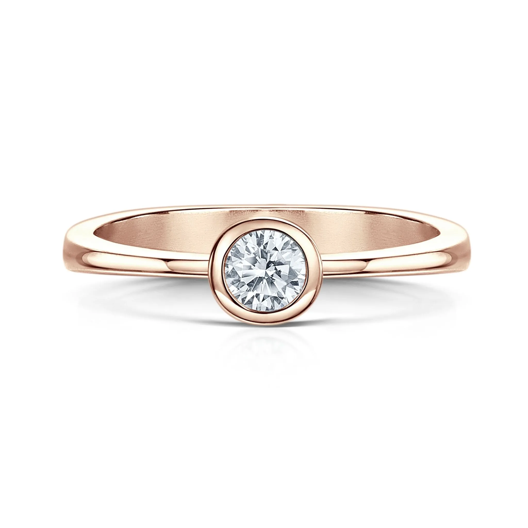 Contemporary 0.25ct Solitaire Diamond Ring in 9ct Rose Gold