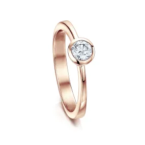 Contemporary 0.25ct Solitaire Diamond Ring in 9ct Rose Gold