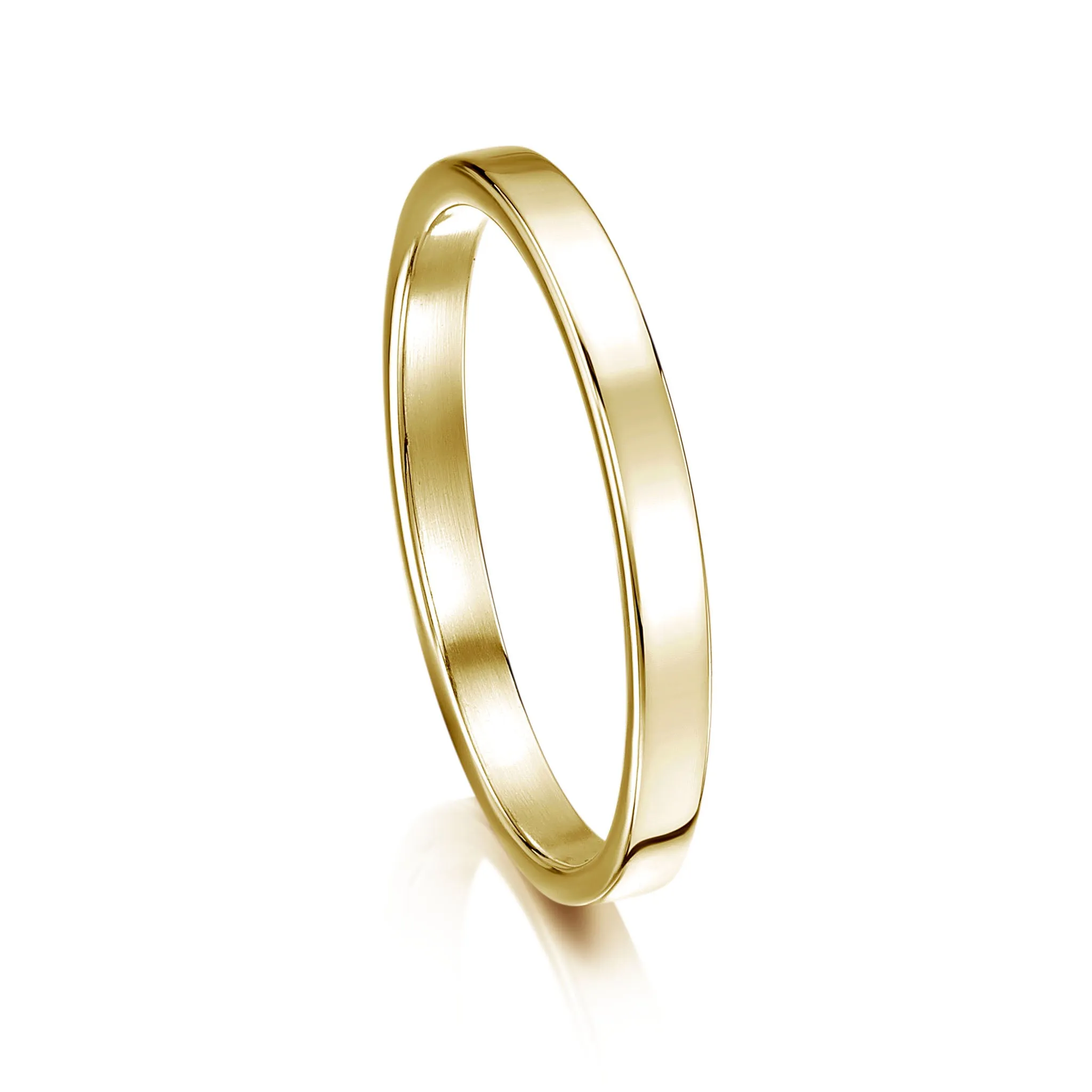 Contemporary 2mm Wedding Ring in 9ct Yellow Gold