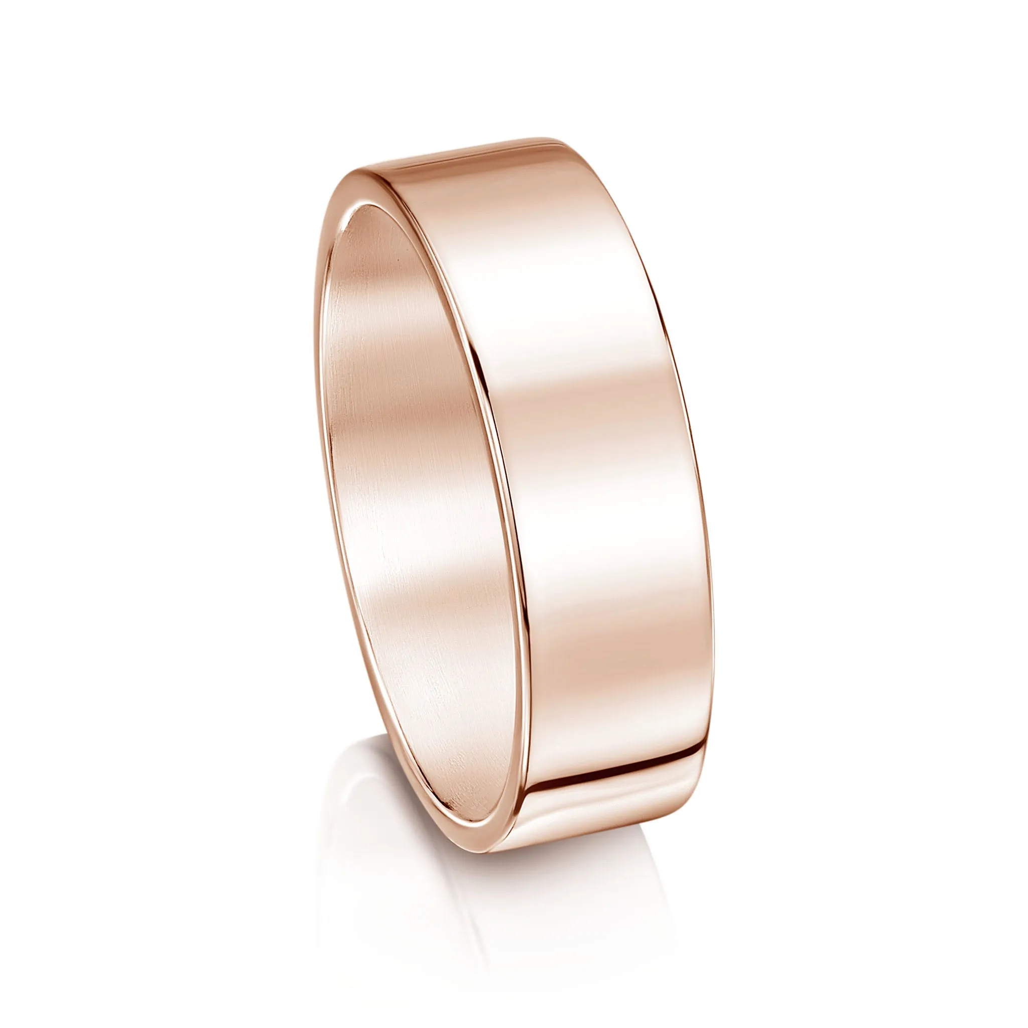 Contemporary 6mm Wedding Ring in 9ct Rose Gold