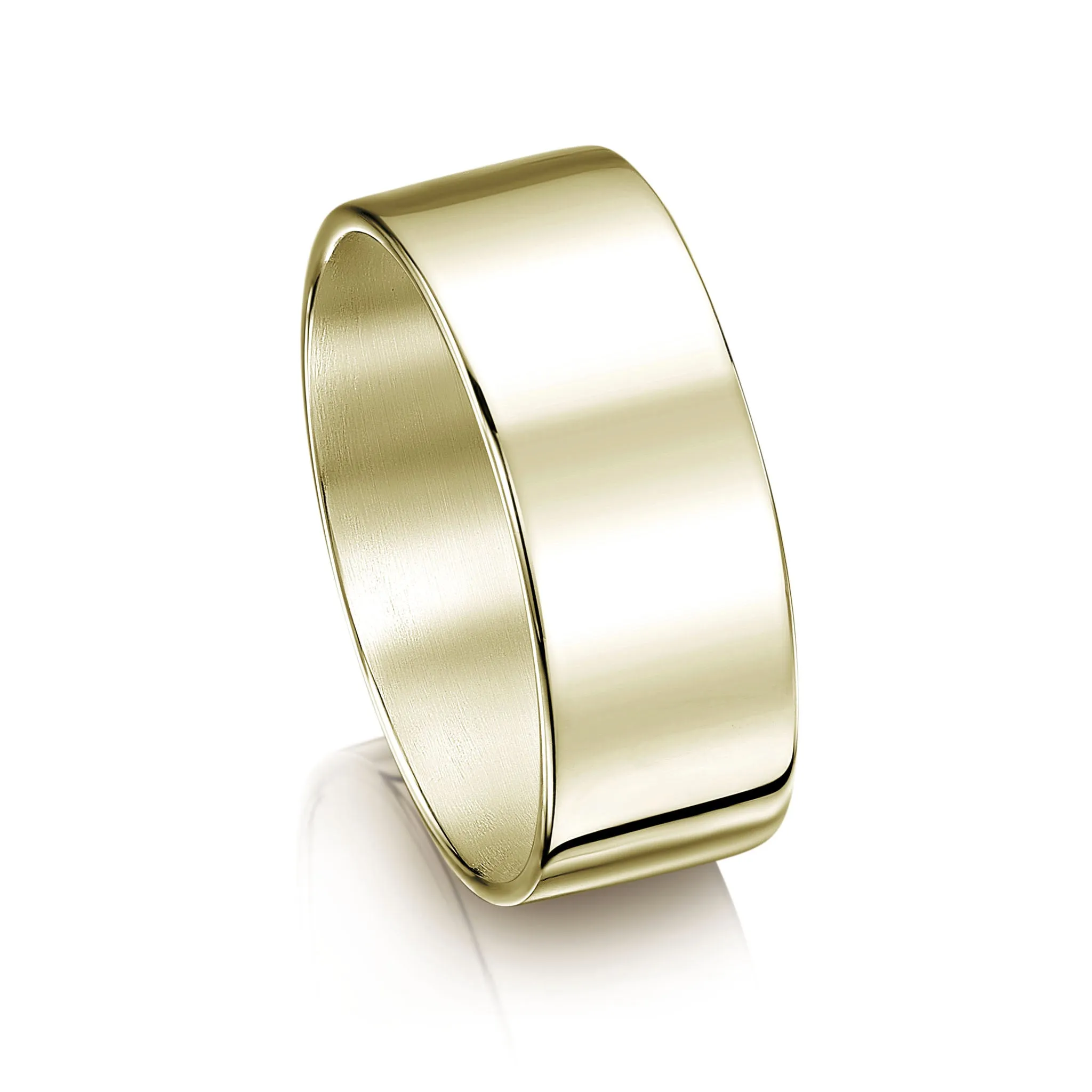 Contemporary 8mm Wedding Ring in 18ct White Gold