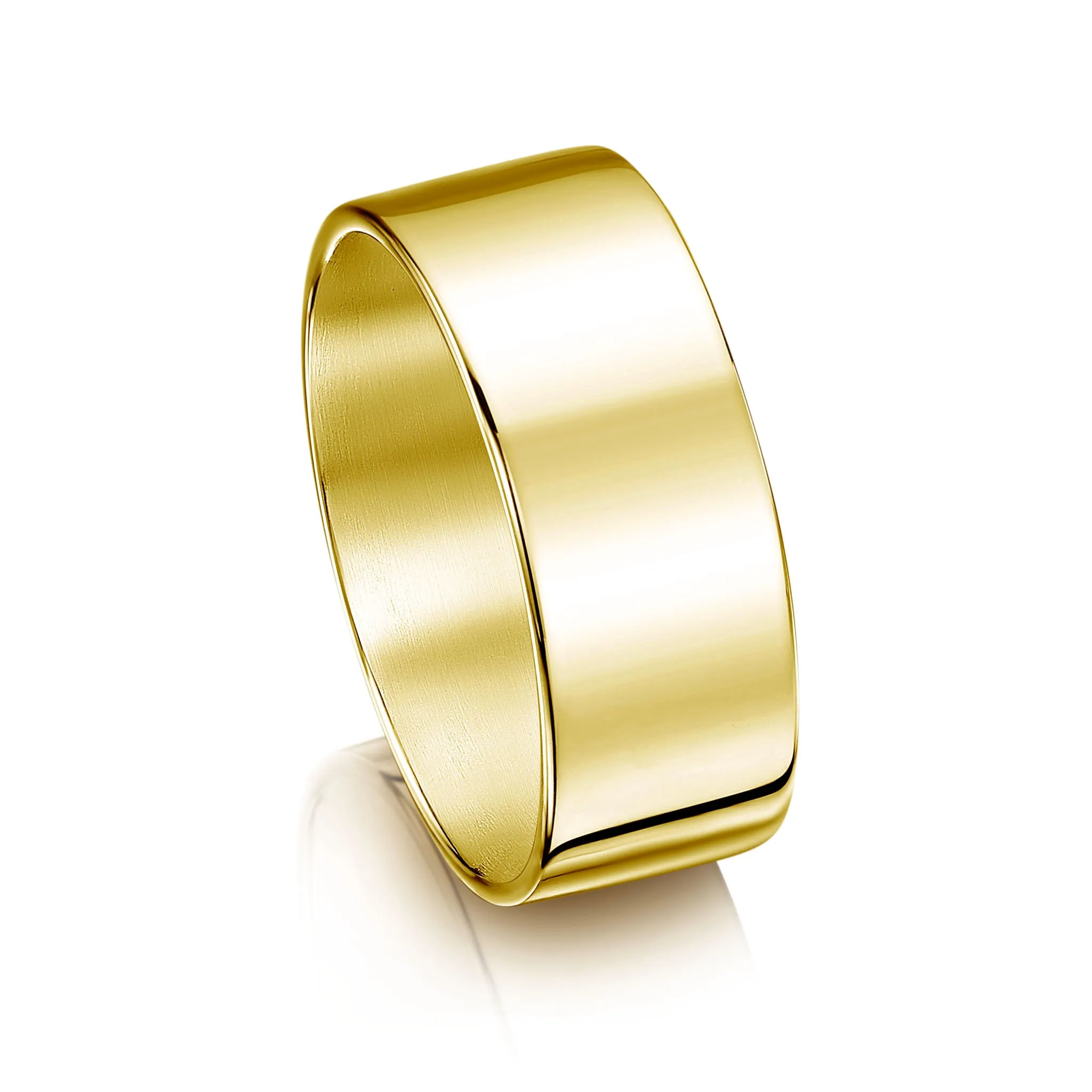 Contemporary 8mm Wedding Ring in 18ct Yellow Gold