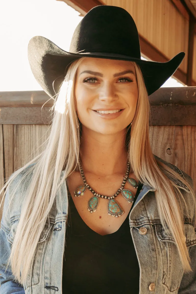 Cowgirl Trail Fashion Turquoise Necklace & Earring Set