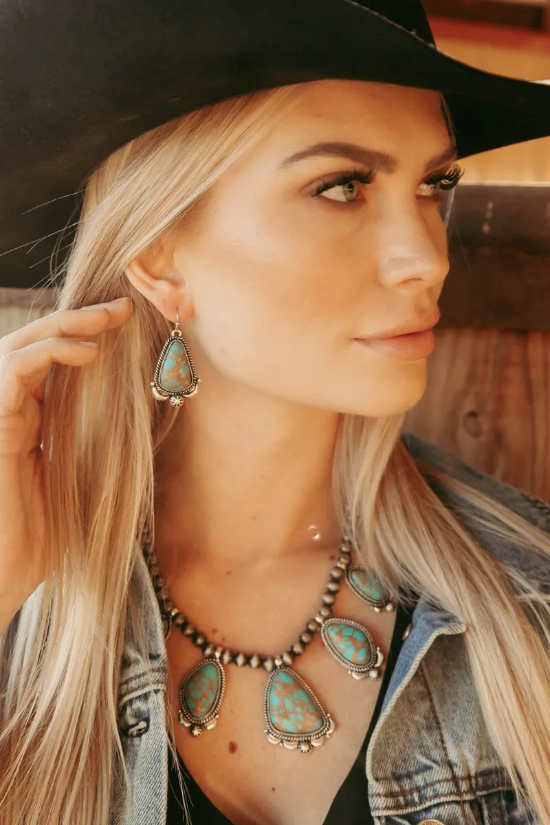 Cowgirl Trail Fashion Turquoise Necklace & Earring Set