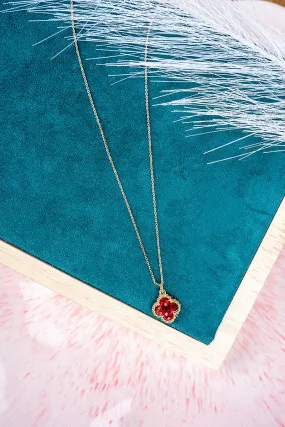 Crystal Avenue Farah Light Siam Red Morocco Necklace