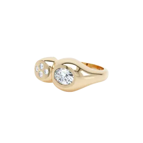 Curve diamond duo ring