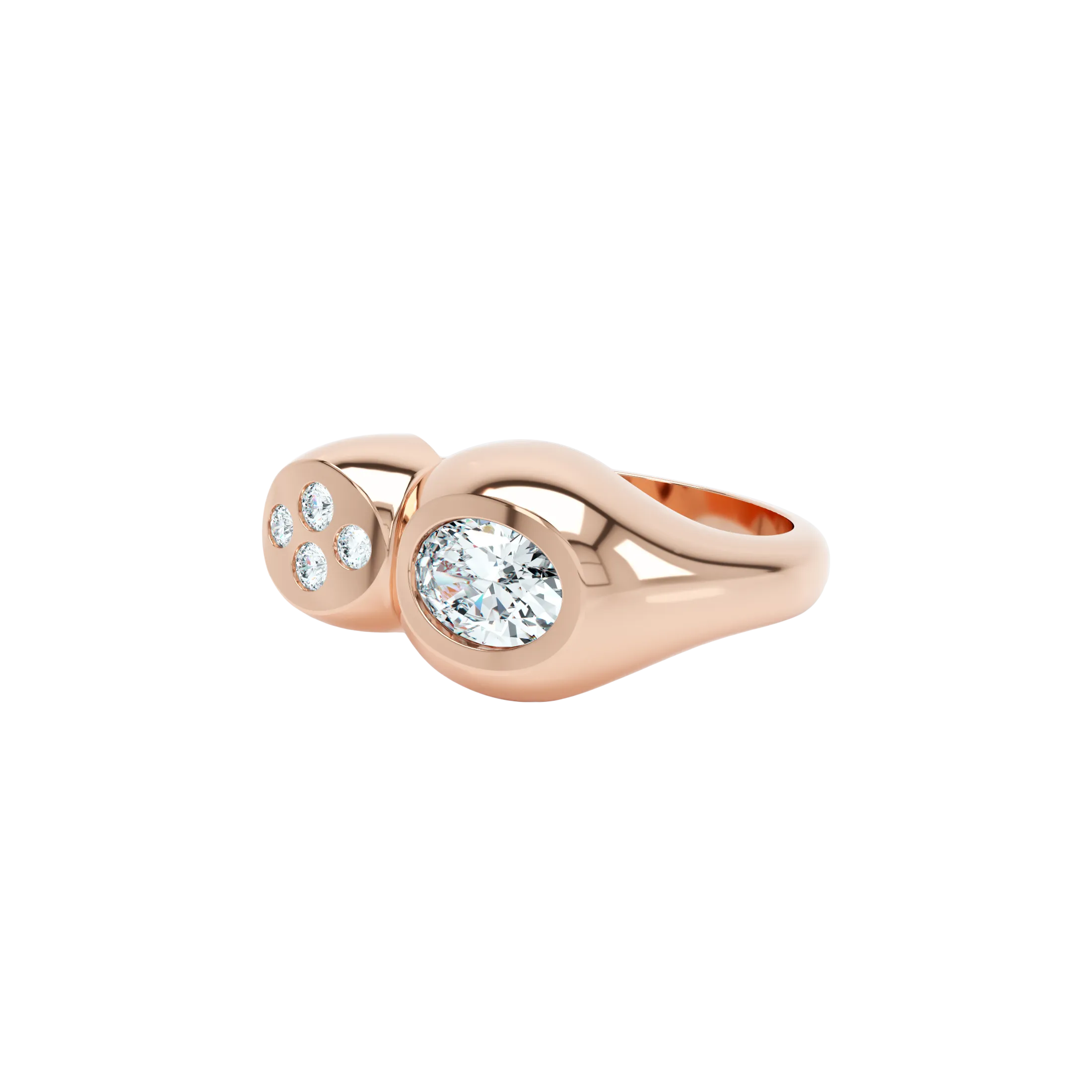 Curve diamond duo ring