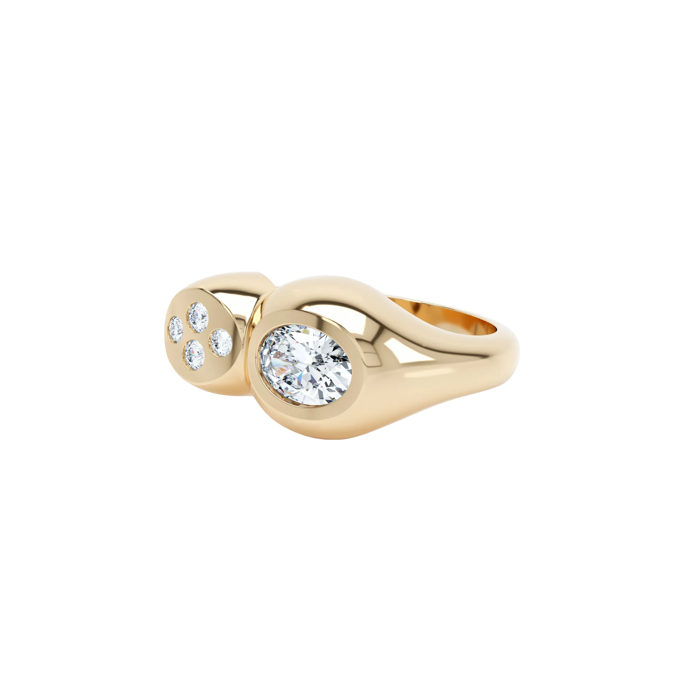 Curve diamond duo ring