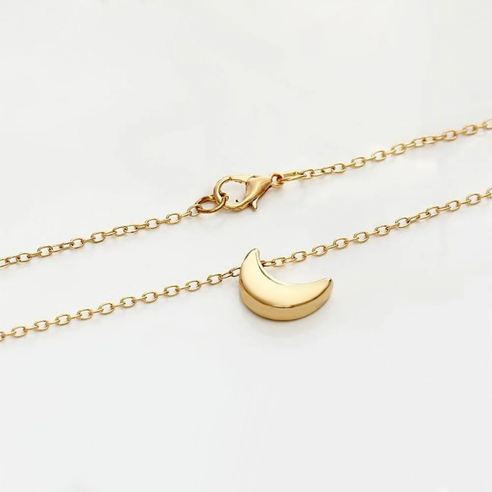 Fashion Necklace New Moon Crescent Pendant Short Necklace Chain Women Gift jewelry S30326