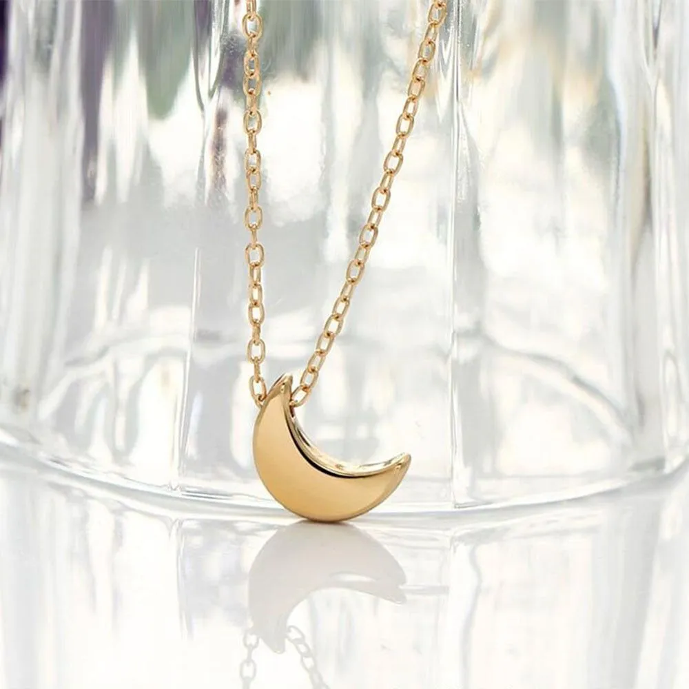 Fashion Necklace New Moon Crescent Pendant Short Necklace Chain Women Gift jewelry S30326