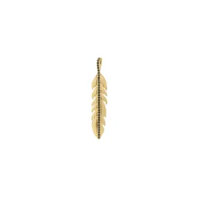 feather charm with pave center strip