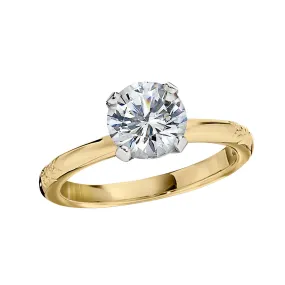 Floral Vintage Style Solitaire Engagement Rings