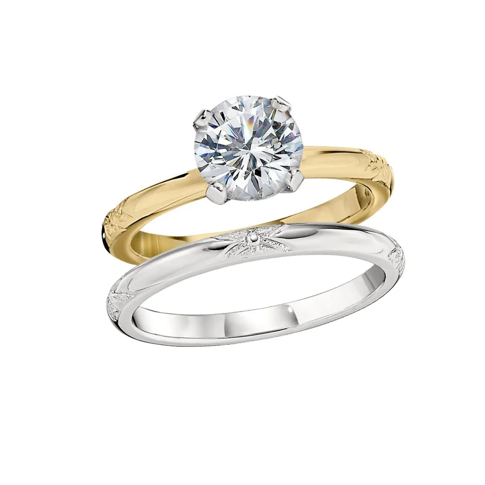 Floral Vintage Style Solitaire Engagement Rings