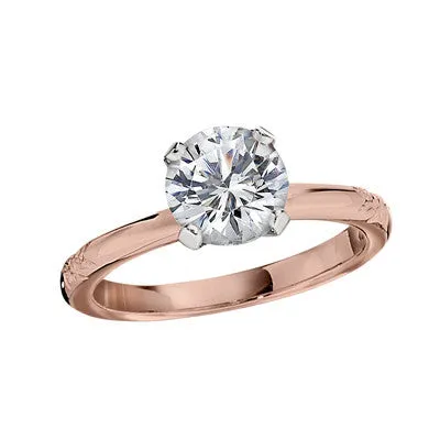 Floral Vintage Style Solitaire Engagement Rings